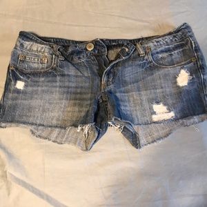 AE distressed jean shorts